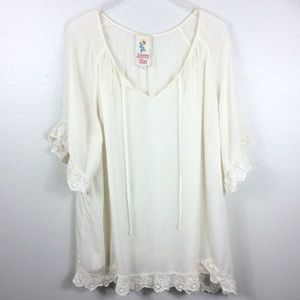 Ivory Peasant Blouse Johnny Was Sz 1X